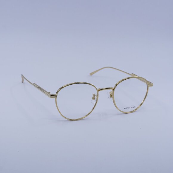 Bottega Veneta BV1016OA 002 Eyeglasses Gold 50mm Round Frame - Picture 1 of 10